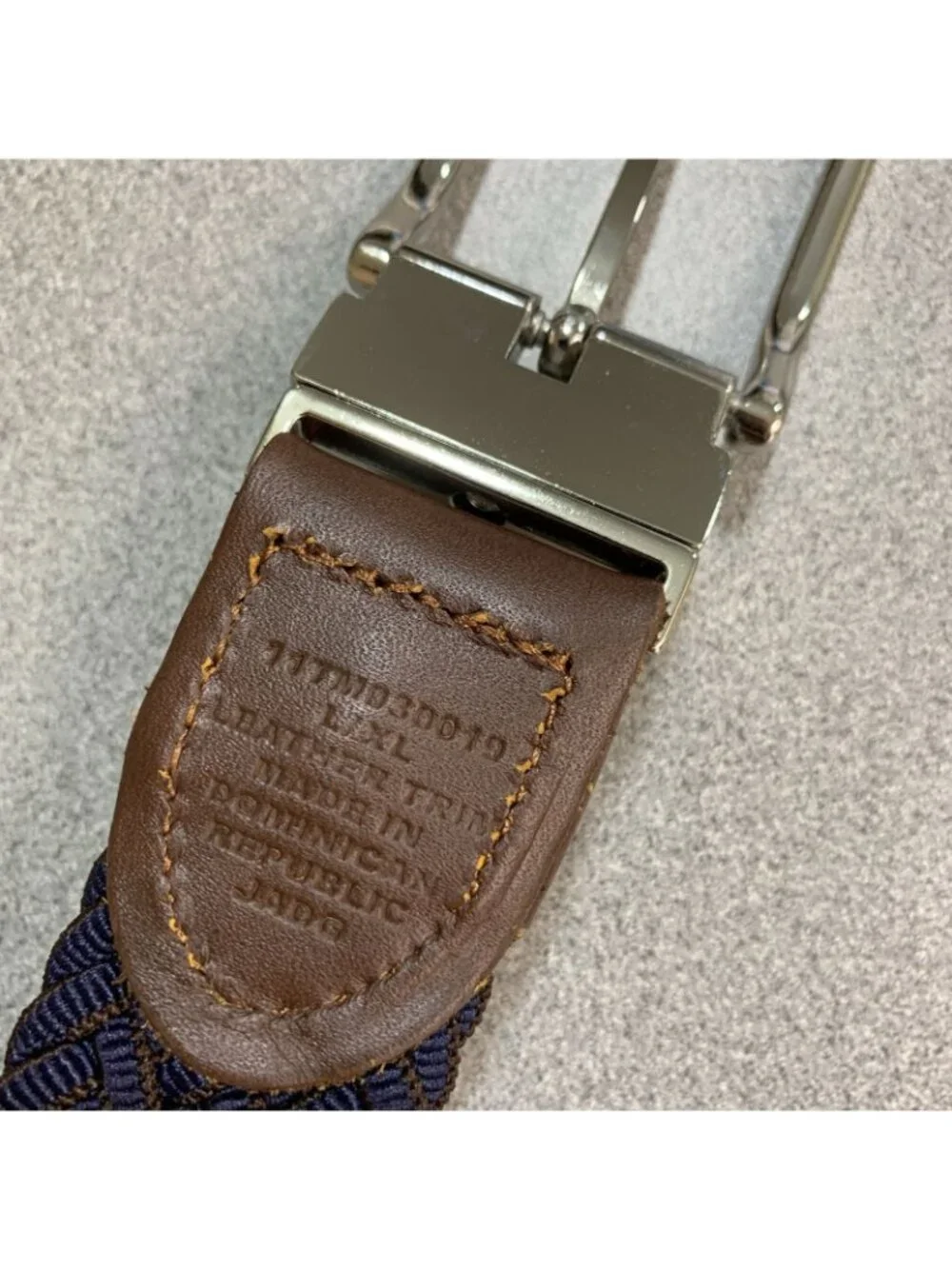 NWT Tommy Bahama Men's L/XL Stretch Reversible Belt Brown & Navy Leather Trim